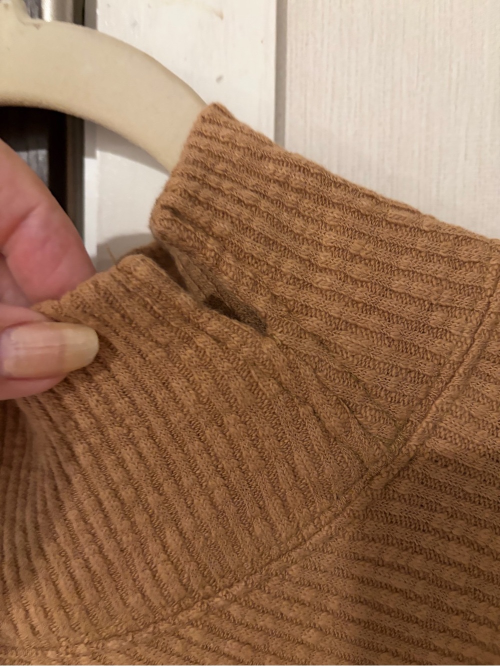 We The Free Sweater Womens XLarge Tan Caramel Mock Turtle Neck Tunic Pullover - Picture 5 of 10